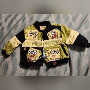 Y2K Nickelodeon SpongeBob SquarePants Embroidered Racing Jacket JH‎ Designs 2T